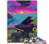 Jigsaw Puzzles for Adults 1000 Piece Sunflower Piano Adult Jigsaw,Game Toys Every Piece Is Unique - Challenging Family Fun Game (50x75cm)