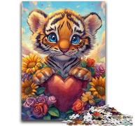 Jigsaw Puzzles for Adults 1000 Piece Sunflower Tiger 1000 Pieces for Teenagers,Educational Toy Funny Family Games Unique Home Decor (50x75cm)