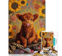 Jigsaw Puzzles for Adults 1000 Piece Sunflower Yak Baby Adult Puzzles,Toys Educational Games Stress Relieving Unique Birthday And Gifts 75x50cm