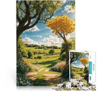 Jigsaw Puzzles for Adults 1000 Piece Sunlit Path to the Tree Made of wood for and 14 years and over Educational toys Christmas game Gifts 。size：50x75cm/19.68x29.52inch