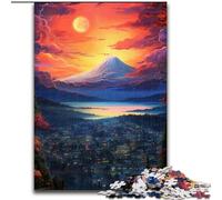 Jigsaw Puzzles for Adults 1000 Piece Sunset at Mount Fuji Jigsaw Made of cardboard,Relaxing Entertainment, Home Decor 1000pcs(26x38cm)