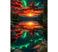 Jigsaw Puzzles for Adults 1000 piece,Sunset Lake Reflection puzzles for adults,Classic Educational Games DIY Handwork Puzzle for Home Decor Gift