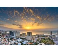 Jigsaw Puzzles For Adults 1000 Piece Sunset over Tel Aviv Beach Israel Photo Photograph Family Funny Challenging Holiday Puzzles for Adults Puzzle Gift for Women Men Seniors 26x38CM