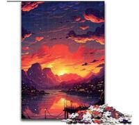 Jigsaw Puzzles for Adults 1000 Piece Sunset over The City with Trees Jigsaw Puzzle Made of cardboard,Intricate Design for Teenagers, DIY Decor, And Brain-Boosting Fun 1000pcs(26x38cm)