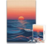 Jigsaw Puzzles for Adults 1000 Piece Sunset over The Ocean Unique Challenge Game Home Art Decor Gift For Birthdays Size 50x75cm