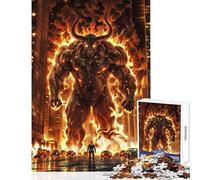 Jigsaw Puzzles for Adults 1000 Piece Super Hero Vs. Fire Demon Relaxing Games Staycation Kill Time Educational Toy Unique Birthday And Xmas Gifts (38x52cm)