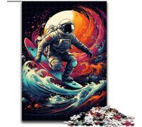 Jigsaw Puzzles for Adults 1000 Piece Surfing Astronauts Jigsaw Puzzle Made of cardboard,with Family Interactive Game, for Ages 14+ 1000pcs(26x38cm)