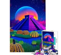 Jigsaw Puzzles for Adults 1000 Piece Surreal Pyramid Pumpkin Patch Puzzles for Adults Fun Games Wall Decoration Fun Activities at Home (Size 38x26cm)