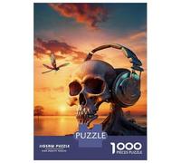 Jigsaw Puzzles for Adults 1000 Piece Surreal Sunset Music Skull Adult Puzzles Anti-Stress Toys Improve Memory Challenging Game Gifts 52x38cm/1000pcs