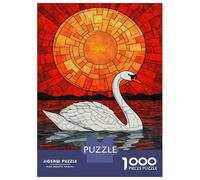 Jigsaw Puzzles for Adults 1000 Piece Swan Sunset Glow Jigsaw Puzzle Brain Teaser Game Stress Reliever Unique Birthday And Xmas Gifts 70x50cm/1000pcs