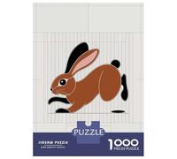 Jigsaw Puzzles for Adults 1000 Piece Swift And Steady Rabbit Illustration Jigsaw for Adults Hands-on Game Difficult Hard Fun Activities at Home 70x50cm/1000pcs