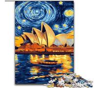 Jigsaw Puzzles for Adults 1000 Piece Sydney Opera House at Night Jigsaw Puzzle 1000 Pieces Family Activity Game for Teenager, DIY Home Decor Brain Teaser Gift (Size 50x75cm)