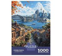 Jigsaw Puzzles for Adults 1000 Piece Sydney Skyline with Opera House And Harbour Bridge Jigsaw Relax Games Wall Decoration Deal As Gifts for The Whole Family 52x38cm/1000pcs
