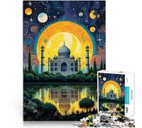 Jigsaw Puzzles for Adults 1000 Piece Taj Mahal of India Made of cardboard for age 14 years and over Fun games Fun activities at home, birthday gifts, travel gifts。size：26x38cm/10.24x14.96inch