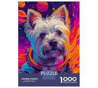 Jigsaw Puzzles for Adults 1000 Piece Terrier Astronaut Space Puzzles for Adults Relax Games Pattern Assembly Christmas Birthday Gifts 70x50cm/1000pcs