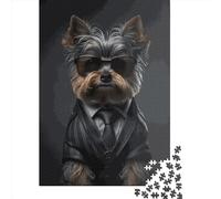 Jigsaw Puzzles for Adults 1000 Piece Terrier Gangster Puzzles for Adults Paper Board Puzzles Funny 1000pcs (38x26cm)