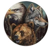 Jigsaw Puzzles for Adults 1000 Piece The Animals Of America Cardboard Puzzles, Ideal for Office, Bedroom, Living Room Decor (67.5x67.5cm)