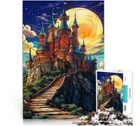 Jigsaw Puzzles for Adults 1000 Piece The castle fairy tale Herausforderndes Spiel mit passendem Poster und Quizblatt52x38cm