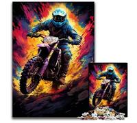 Jigsaw Puzzles for Adults 1000 Piece The Colorful Psychedelia of Off-road Motorcycles Puzzles for Adults Perfect for Birthday Christmas 1000 PCS(75x50cm)