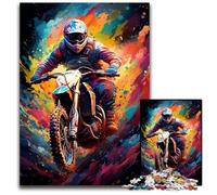 Jigsaw Puzzles for Adults 1000 Piece The Colorful Psychedelia of Off-road Motorcycles Puzzles for Adults Perfect for Birthday Christmas 1000 PCS(38x26cm)