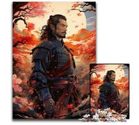 Jigsaw Puzzles for Adults 1000 Piece The Colorful Psychedelia of Sunset Samurai Jigsaw Puzzles Perfect for Halloween Christmas Birthday Gift 1000 PCS(38x26cm)