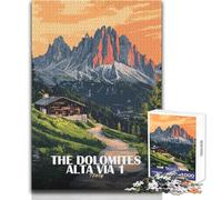 Jigsaw Puzzles for Adults 1000 Piece The Dolomites Alta Via, Italy Educational Family Game Perfect Decoration Great Gift Size 50x75cm