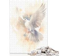 Jigsaw Puzzles for Adults 1000 Piece The Holy Spirit - Minimalist Watercolor Painting Woodenboard Puzzles for Adults Funny 1000pcs (75x50cm)
