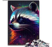Jigsaw Puzzles for Adults 1000 Piece The Naughty Raccoon Made of Wood, Perfect DIY Art Decor Or Birthday Gift 50x75cm for Holidays, Birthdays, And Family Game Nights
