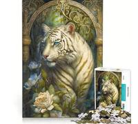 Jigsaw Puzzles for Adults 1000 Piece The Siberian Tiger Brain Teaser Game Stress Reliever Wishlist with Santa Claus 38x26cm