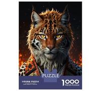 Jigsaw Puzzles for Adults 1000 Piece The Tiger in The Kimono Jigsaw Puzzle Brain Teaser Game Stress Reliever Unique Birthday And Xmas Gifts 38x26cm/1000pcs
