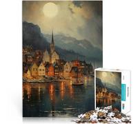 Jigsaw Puzzles for Adults 1000 Piece The Vintage Lake Village Hands-on-Spiel Wanddekoration Einzigartige Geburtstags- und Weihnachtsgeschenke38x26cm