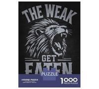 Jigsaw Puzzles for Adults 1000 Piece The Weak Get Eaten - Lion Motivational Puzzles for Adults Hands-on Game Stress Reliever Stress Reduction Gifts 38x26cm/1000pcs