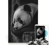 Jigsaw Puzzles for Adults 1000 Piece Thinking Panda Poster Brain Teaser Game Stress Reliever Wishlist with Santa Claus 38x26cm
