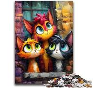 Jigsaw Puzzles for Adults 1000 Piece Three Cats 1000 Pieces for Adults,Quiz Game Wall Decoration Unique Birthday And Xmas Gifts (75x50cm)
