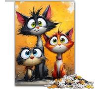 Jigsaw Puzzles for Adults 1000 Piece Three Cats Puzzle for Family Fun Perfect for Holidays, Interactive Game Nights (size 50x75cm)