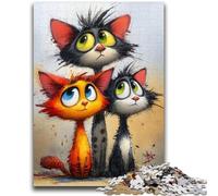 Jigsaw Puzzles for Adults 1000 Piece Three Cats Teenager Jigsaw,Relax Games Is Ideal As A Gift for The Whole Family (50x75cm)