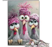 Jigsaw Puzzles for Adults 1000 Piece Three Chickens Jigsaw Home Activity for Holidays, Birthdays, And Family Game Nights (size 26x38cm)