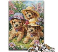 Jigsaw Puzzles for Adults 1000 Piece Three Puppies Teenager Jigsaw,for Educational Game Challenge Toy Birthday Present, Gifts, Wall Art (50x75cm)
