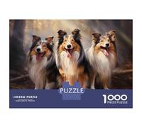 Jigsaw Puzzles for Adults 1000 Piece Three Rough Collies Puzzles for Adults Relax Games Pattern Assembly Christmas Birthday Gifts 70x50cm/1000pcs