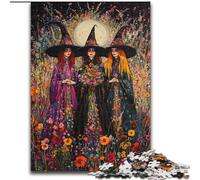 Jigsaw Puzzles for Adults 1000 Piece Three Witches Made of Wood, Perfect DIY Art Decor Or Birthday Gift size 50X75CM for Family Interactive Game