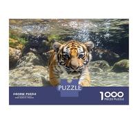 Jigsaw Puzzles for Adults 1000 Piece Tiger Cub Underwater Portrait Teenager Puzzles Hands-on Game Difficult Challenge Challenging Game Gifts 70x50cm/1000pcs