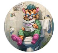 Jigsaw Puzzles for Adults 1000 Piece Tiger Go Toilet Jigsaw Puzzles for Adults for Teenagers & Family Fun - DIY Brain Teaser Game Gift 67.5x67.5cm