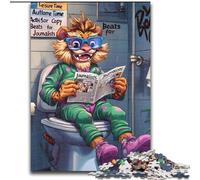 Jigsaw Puzzles for Adults, 1000 Piece Tiger Go Toilet Wooden Puzzles size 50x75cm for Travel Lovers & Couples, Challenging Toy