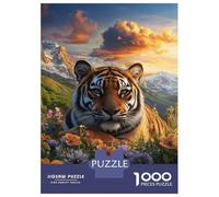 Jigsaw Puzzles for Adults 1000 Piece Tiger in Bloom Majestic Beauty Jigsaw Puzzle Brain Teaser Game Stress Reliever Unique Birthday And Xmas Gifts 70x50cm/1000pcs