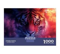 Jigsaw Puzzles for Adults 1000 Piece Tiger in Colorful Clouds Puzzle for Adults Brain Teaser Game Difficult Hard Deal As Gifts for The Whole Family 38x26cm/1000pcs