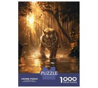 Jigsaw Puzzles for Adults 1000 Piece Tiger in Golden Forest Puzzle for Adults Brain Teaser Game Difficult Hard Deal As Gifts for The Whole Family 52x38cm/1000pcs