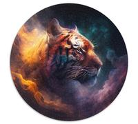 Jigsaw Puzzles for Adults, 1000 Piece Tiger Nebula Round Cardboard Puzzles Brain-Challenging DIY Decorative Game,Family Interactive Toy (67.5x67.5cm)