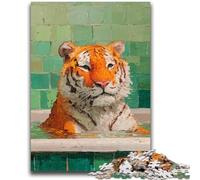 Jigsaw Puzzles for Adults 1000 Piece Tiger Oil Painting Help The Brain Exercise Addictive Toys to Cultivate Patience Artists Collection, Fine Art 50x75cm
