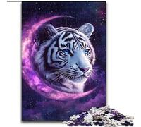 Jigsaw Puzzles for Adults 1000 Piece Tiger on The Moon, Elephant Toy Intellectual Game Birthday Present, Gifts, Wall Art for Ages 14+ (Size 26x38cm)