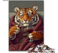 Jigsaw Puzzles for Adults 1000 Piece Tiger on The Sofa Puzzle for Teenagers, Family Game Night, Brain-Challenging Gift Idea 50X75CM